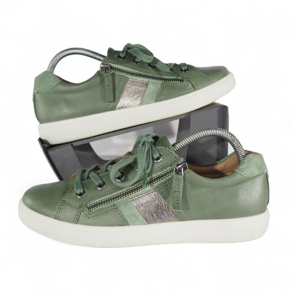 Hotter Chase Leather Casual Sneakers Green Women's‎ 8.5
